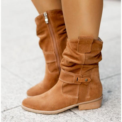 Stylish Women's Ankle Boots with Zip Detail - Olytrend