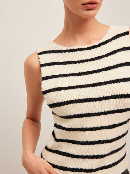 Classic Striped Back Bow Sweater Vest
