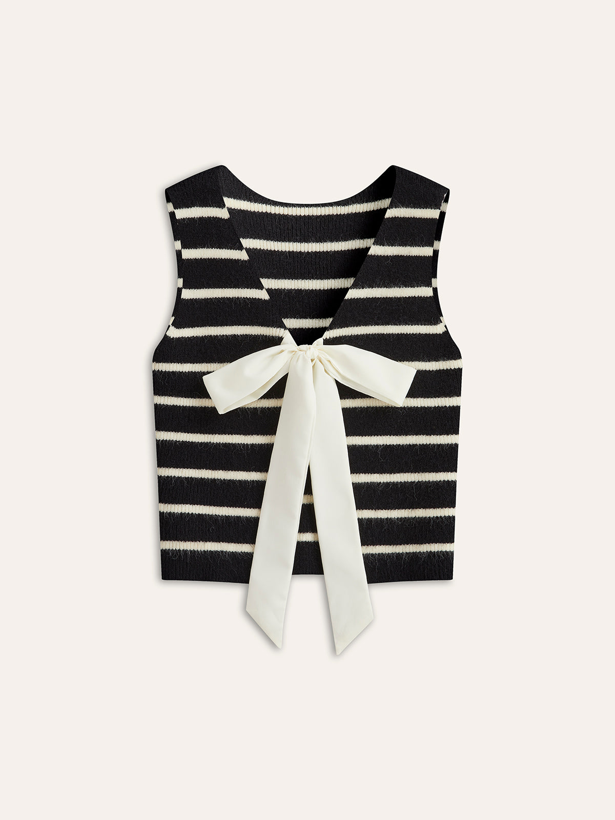 Classic Striped Back Bow Sweater Vest