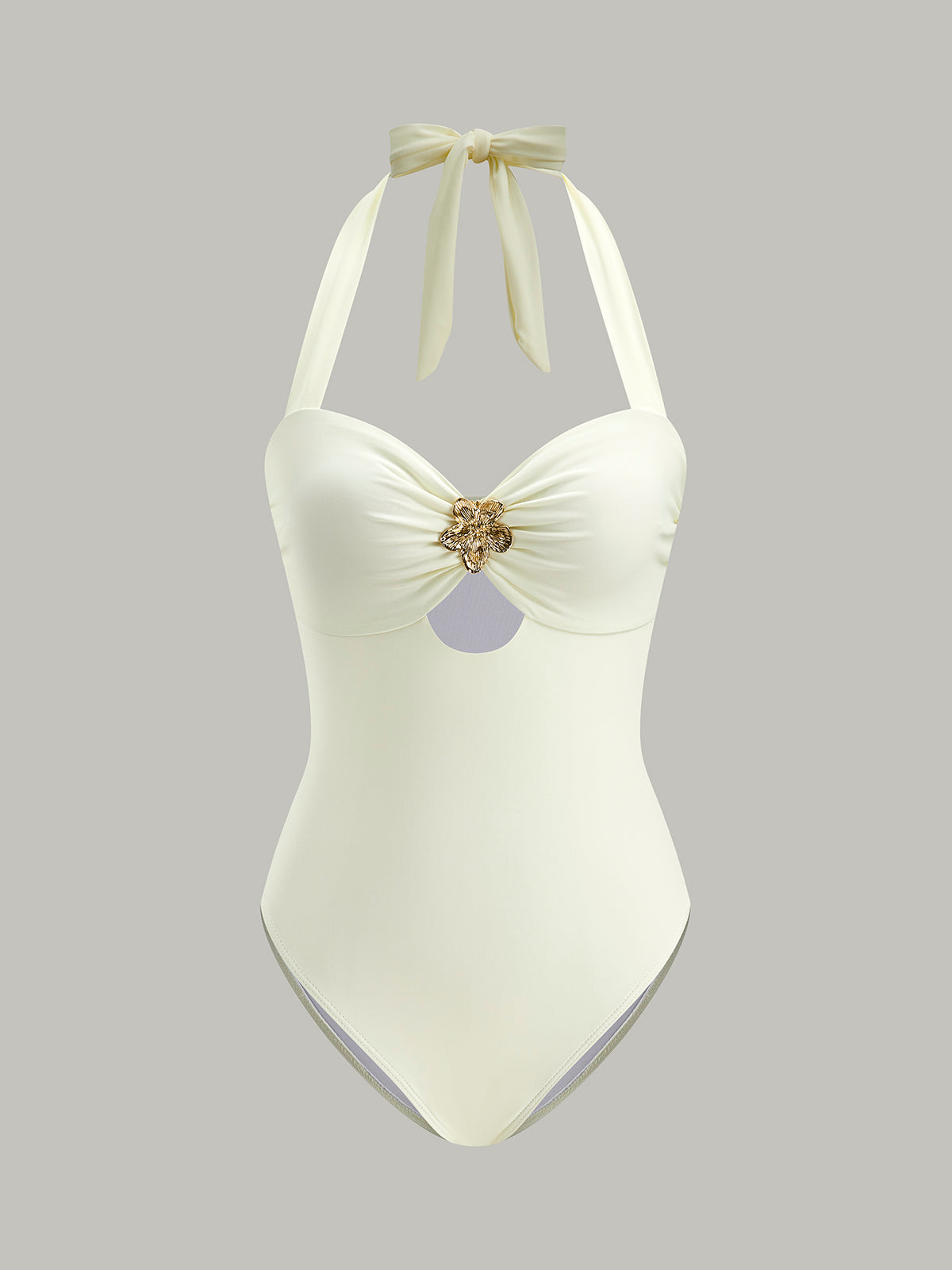 Chic Neckline Halter Swimsuit Dress