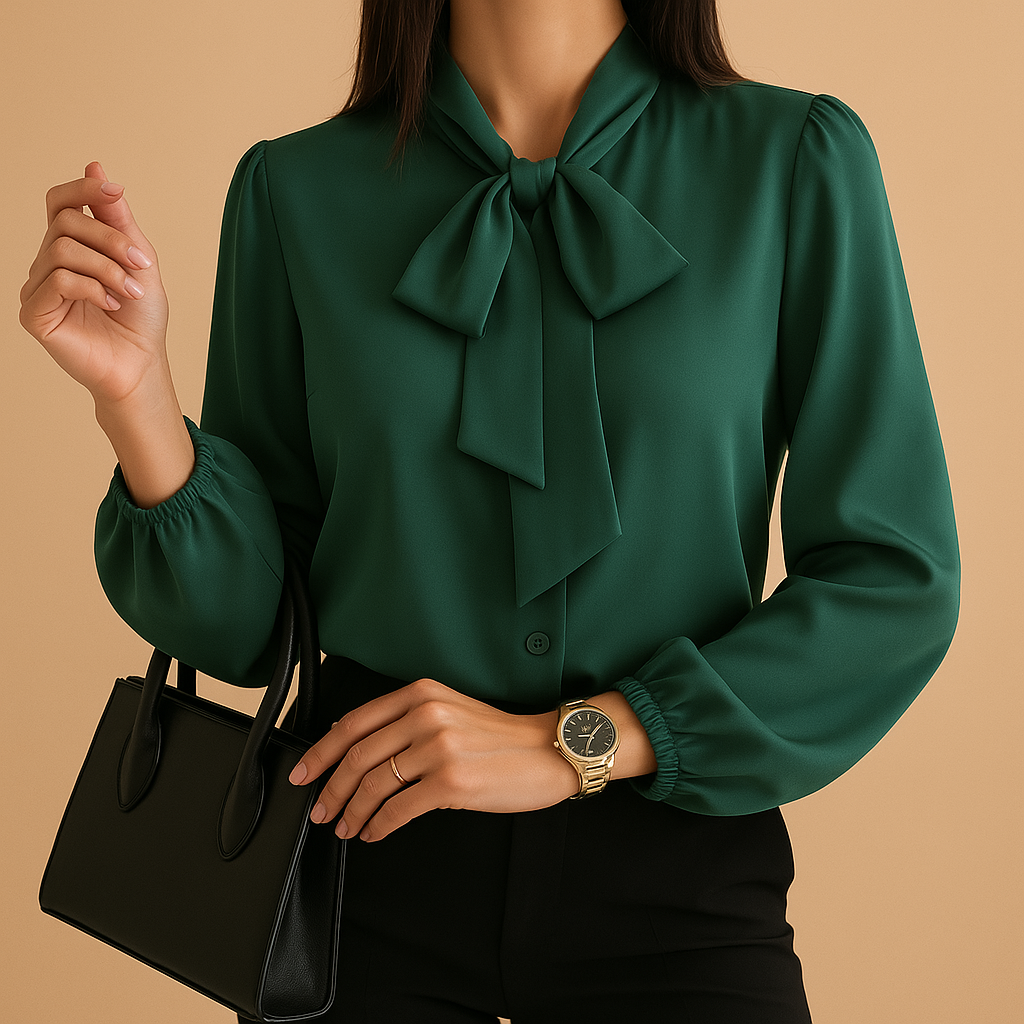 Chic Tie Neck Blouse for Women - Nocini