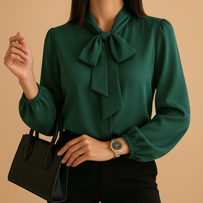 Chic Tie Neck Blouse for Women - Nocini