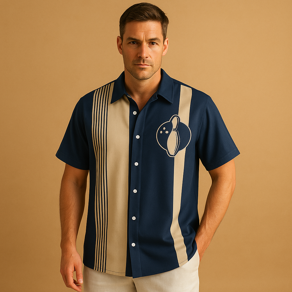 Casual Bowling Theme Mens Polo Shirt - Nocini