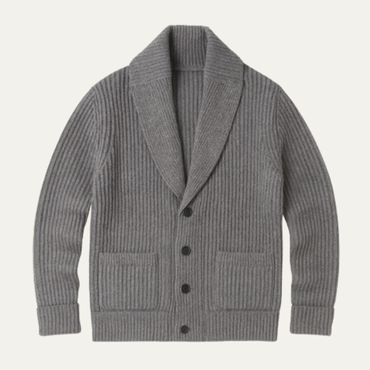 Thick Button Front Knit Crew Neck Men's Cardigan - Nocini