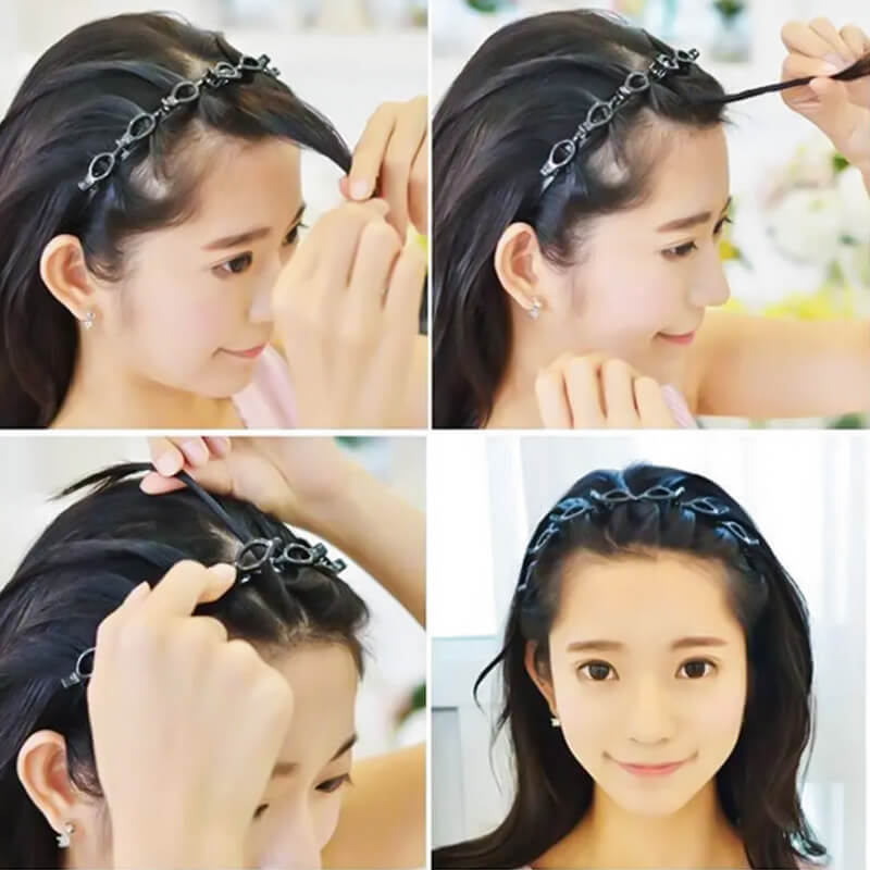 Braided Hairband with Grip – Bibi-Black-Nora Luxe
