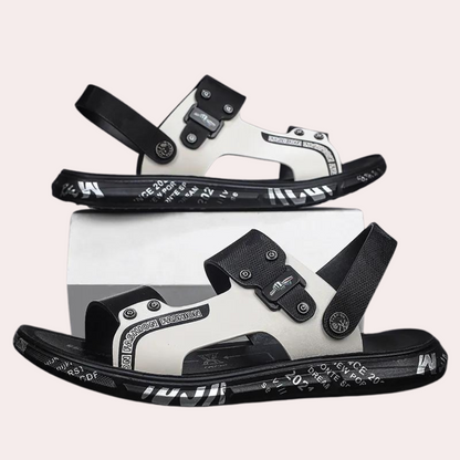 Breathable and Stylish Men's Sandals - Leandro-Brown White-6.5-Nora Luxe
