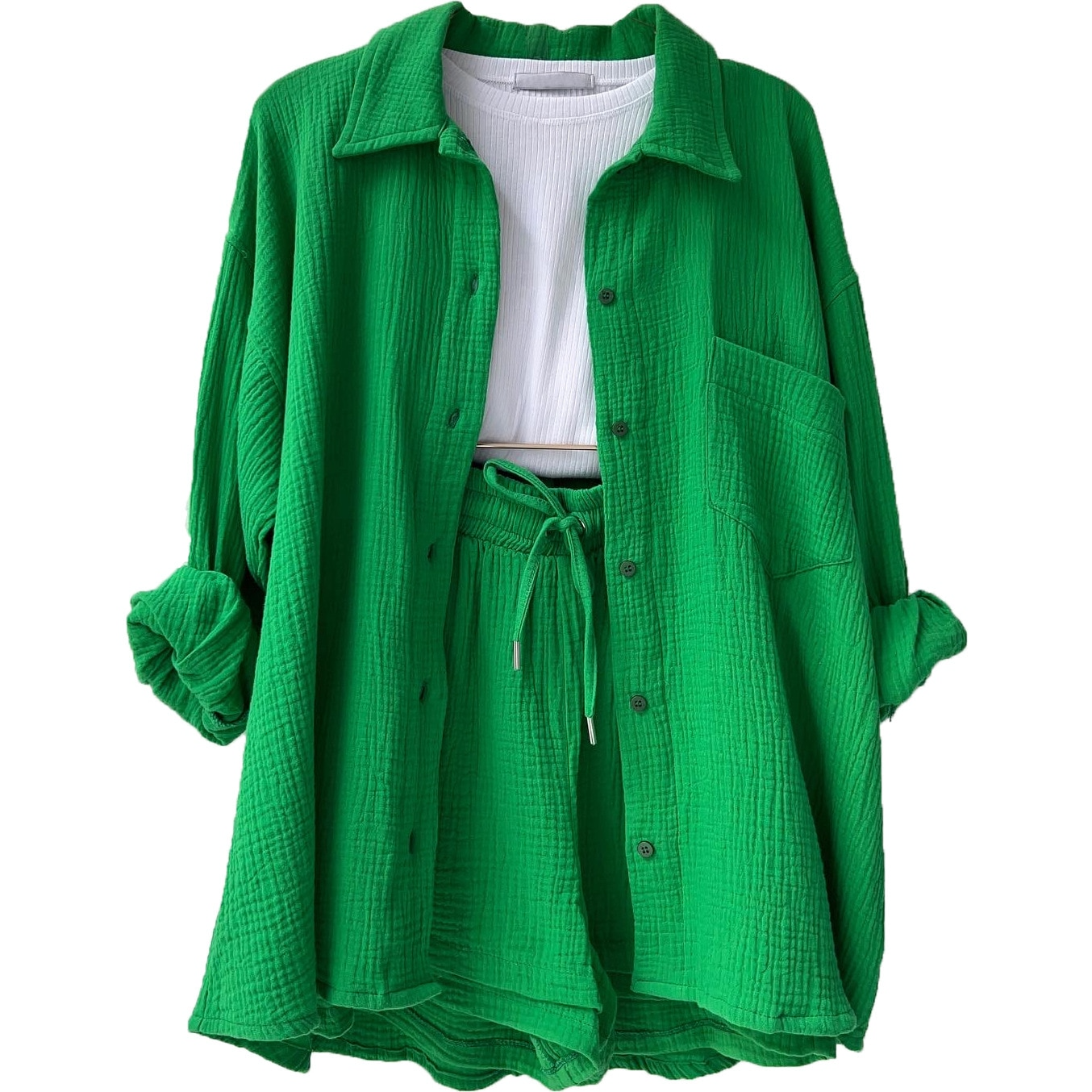 Breathable Cotton Co-Ord Set for Women – Maris-Green-S-Nora Luxe