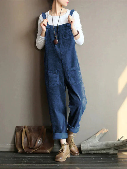 Casual Loose Fit Overalls with Adjustable Straps