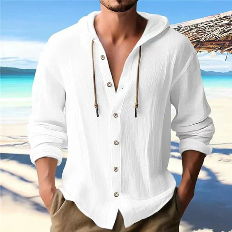 Comfortable Casual Linen Hoodie for Men - Pexav