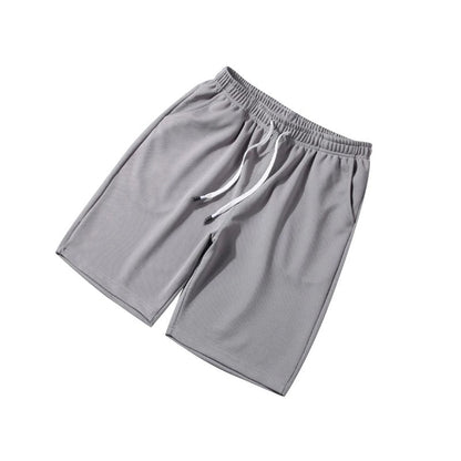 Breathable & lightweight men's leisure shorts for sports & everyday wear – Kiano-Gray-L-Nora Luxe