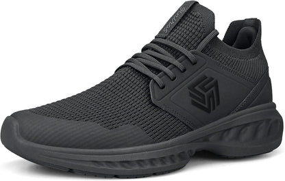 Breathable Men's Running Shoes - FlexiFit-Black-7.0-Nora Luxe
