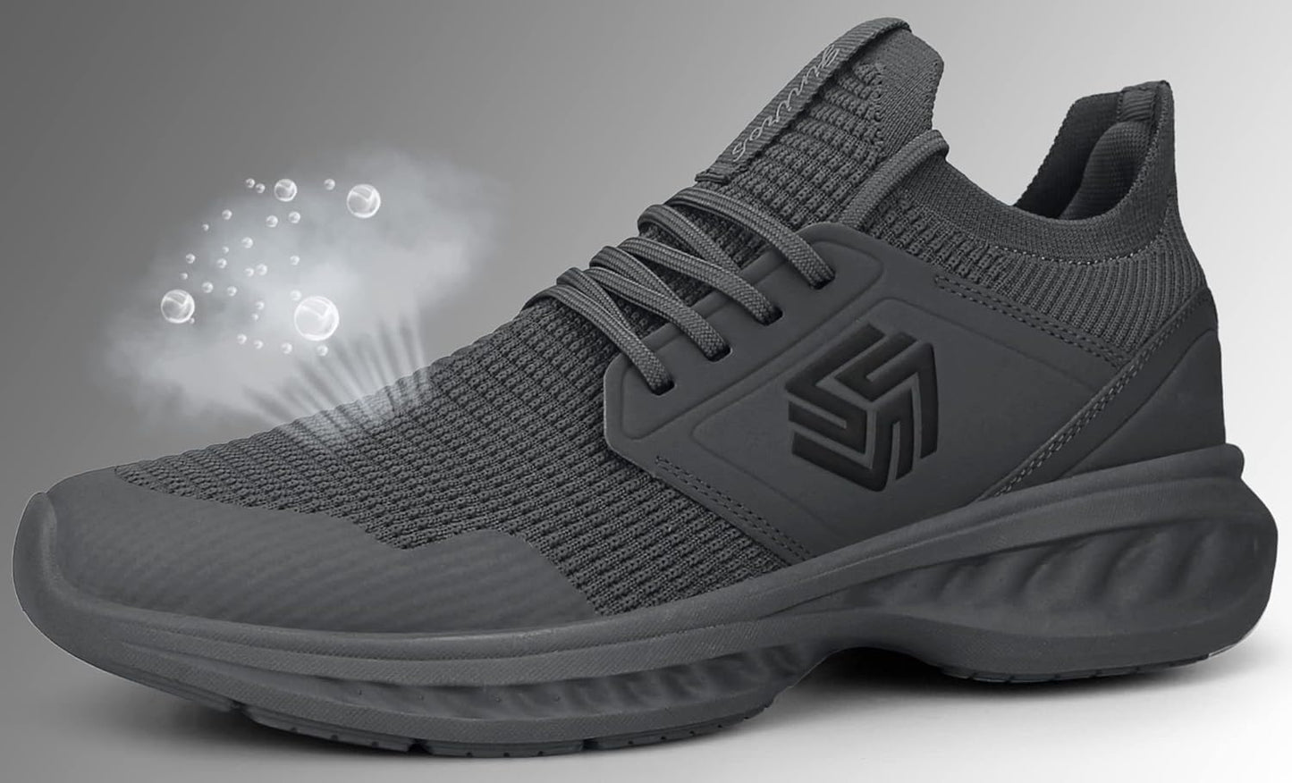 Breathable Men's Running Shoes - FlexiFit-Black-7.0-Nora Luxe