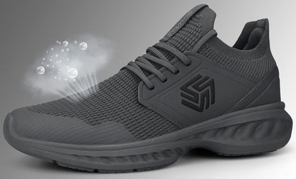 Breathable Men's Running Shoes - FlexiFit-Black-7.0-Nora Luxe