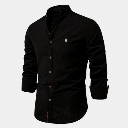 Breathable men's shirt for summer - Noah-Black-S-Nora Luxe