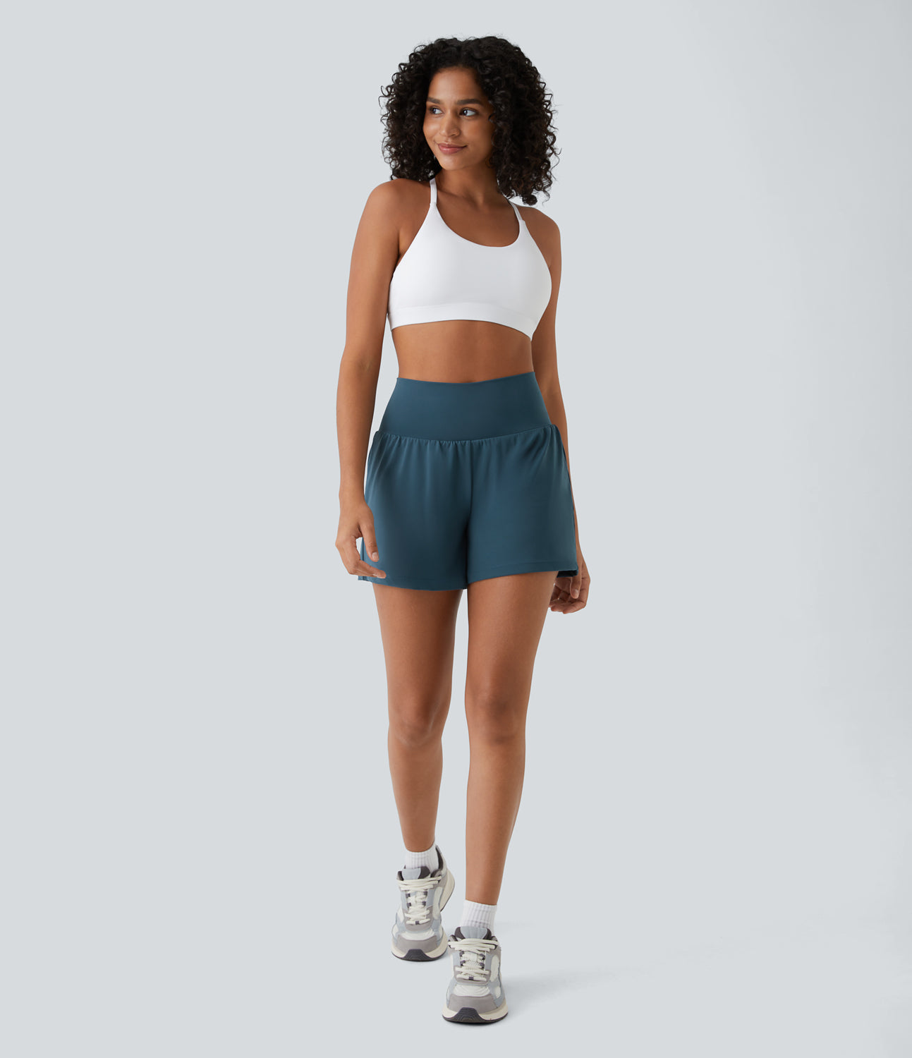 Moisture Wicking High Waist Women's Athletic Shorts - Pexav