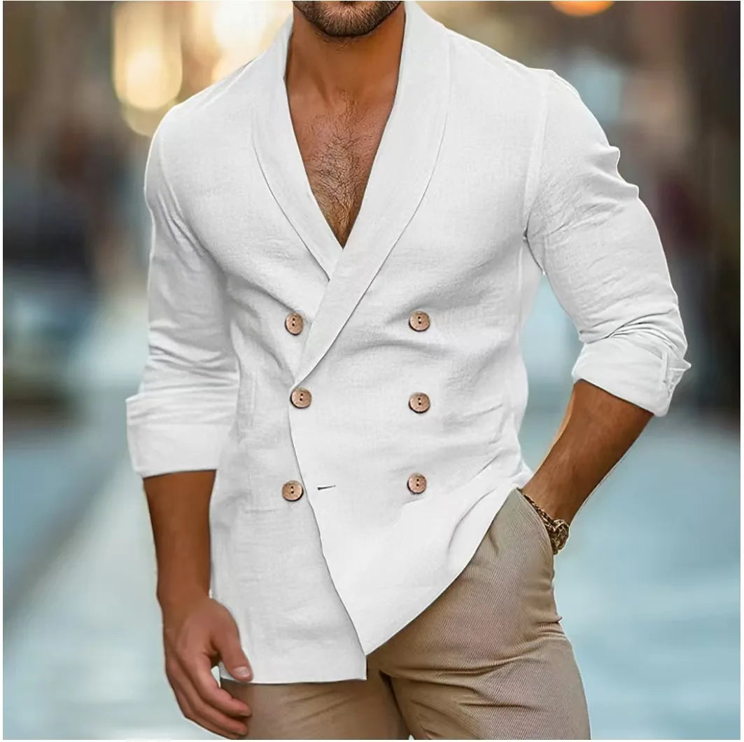 Lightweight Classic Fit Men's Linen Shirt - Pexav