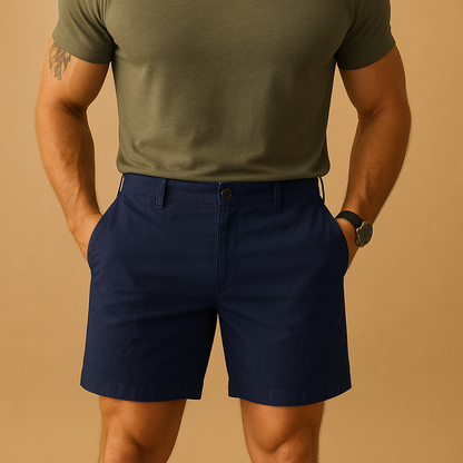 Men’s breathable summer shorts with relaxed fit, lightweight fabric, and elegant design. Ideal for casual wear, beach days, and summer evenings.
