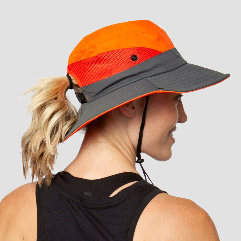 Breathable UV Protection Women's Sun Hat Foldable with Ponytail Opening – Liane (Buy 1, Get 1 FREE)-Orange-Nora Luxe