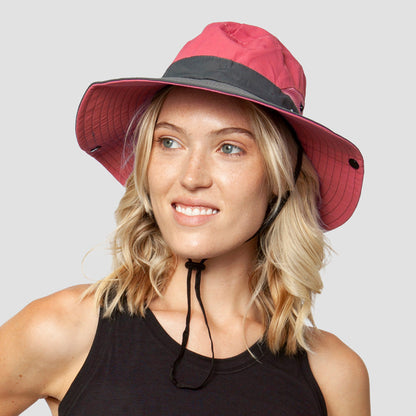 Breathable UV Protection Women's Sun Hat Foldable with Ponytail Opening – Liane (Buy 1, Get 1 FREE)-Watermelon red-Nora Luxe