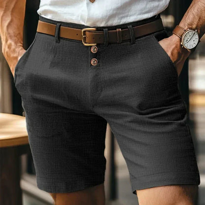 Breathable & Vintage Slim-Fit Summer Shorts for Men – Lennart-Black-S-Nora Luxe