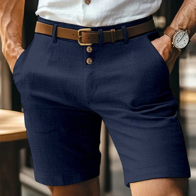 Breathable & Vintage Slim-Fit Summer Shorts for Men – Lennart-Dark blue-S-Nora Luxe