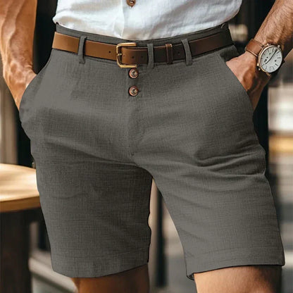 Breathable & Vintage Slim-Fit Summer Shorts for Men – Lennart-Dark gray-S-Nora Luxe