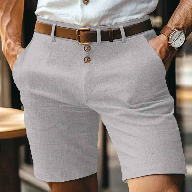 Breathable & Vintage Slim-Fit Summer Shorts for Men – Lennart-Gray-S-Nora Luxe