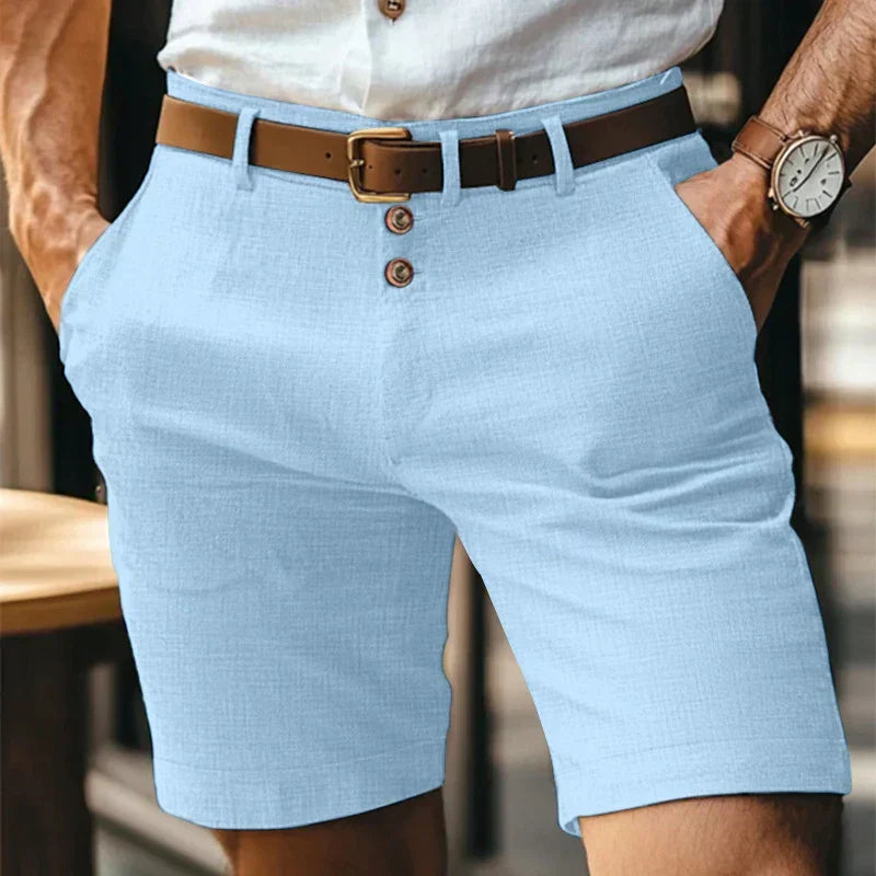 Breathable & Vintage Slim-Fit Summer Shorts for Men – Lennart-Light blue-S-Nora Luxe