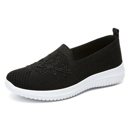 BreezeWalk Sandal | Breathable Ladies' Sandal with Embroidery-Black-3.5-Nora Luxe