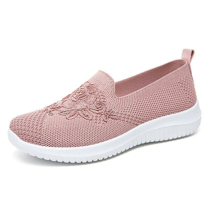 BreezeWalk Sandal | Breathable Ladies' Sandal with Embroidery-Pink-3.5-Nora Luxe