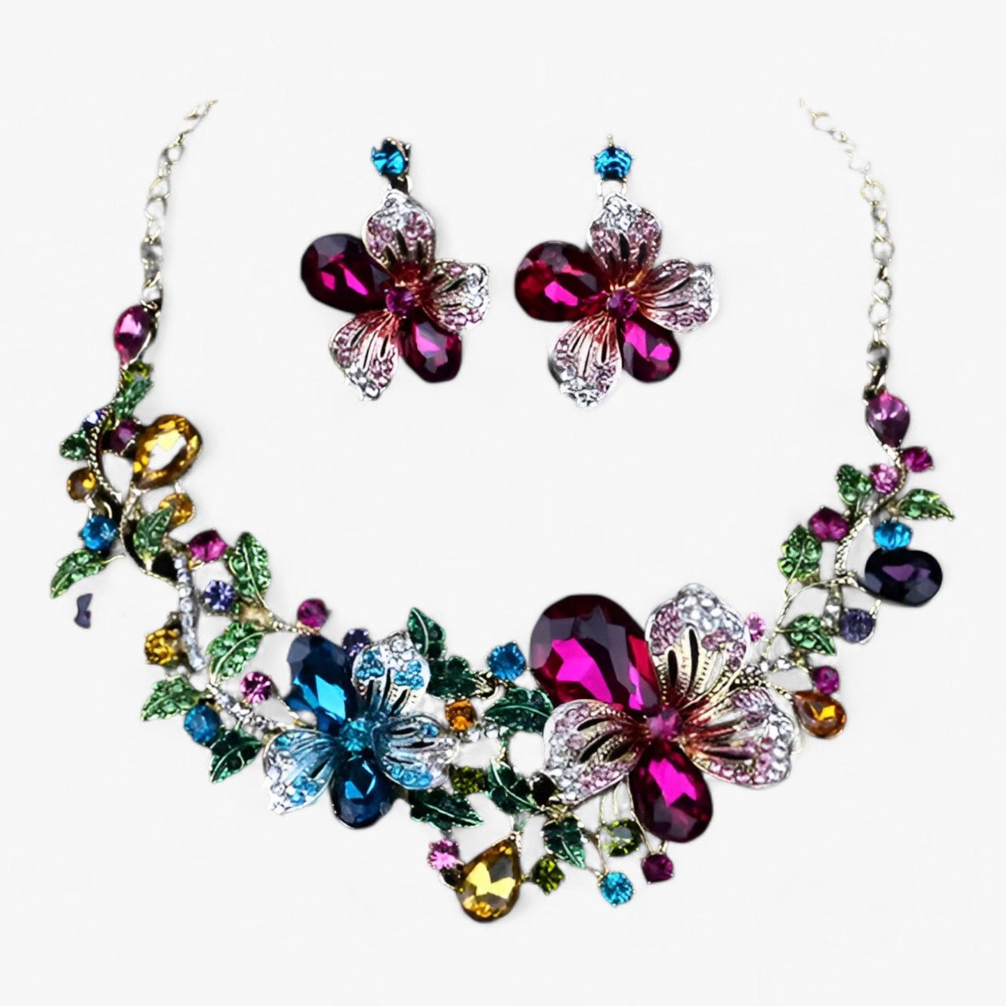 Elegant Wedding Jewelry Set with Floral Details - Pexav
