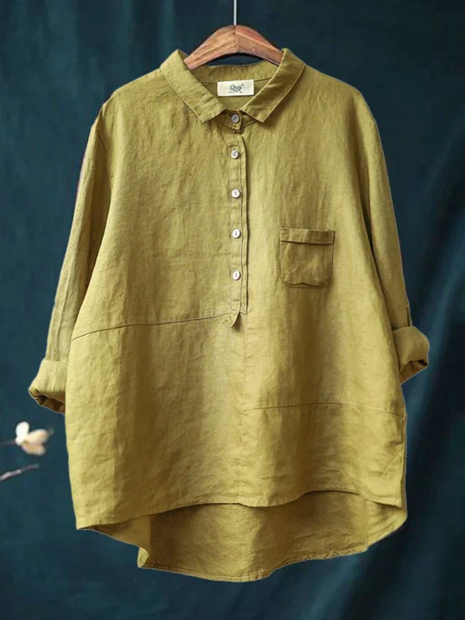Relaxed Fit Women's Button Down Shirt - Olytrend