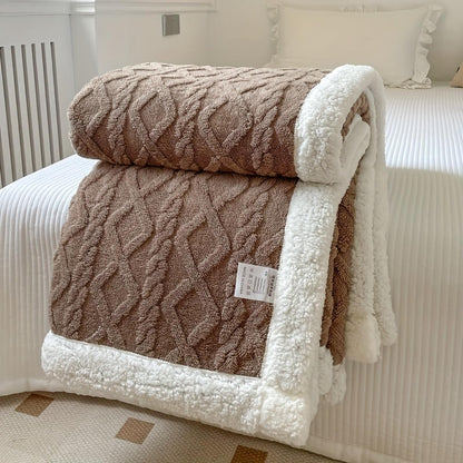 Contemporary Sherpa Fleece Throw Blanket