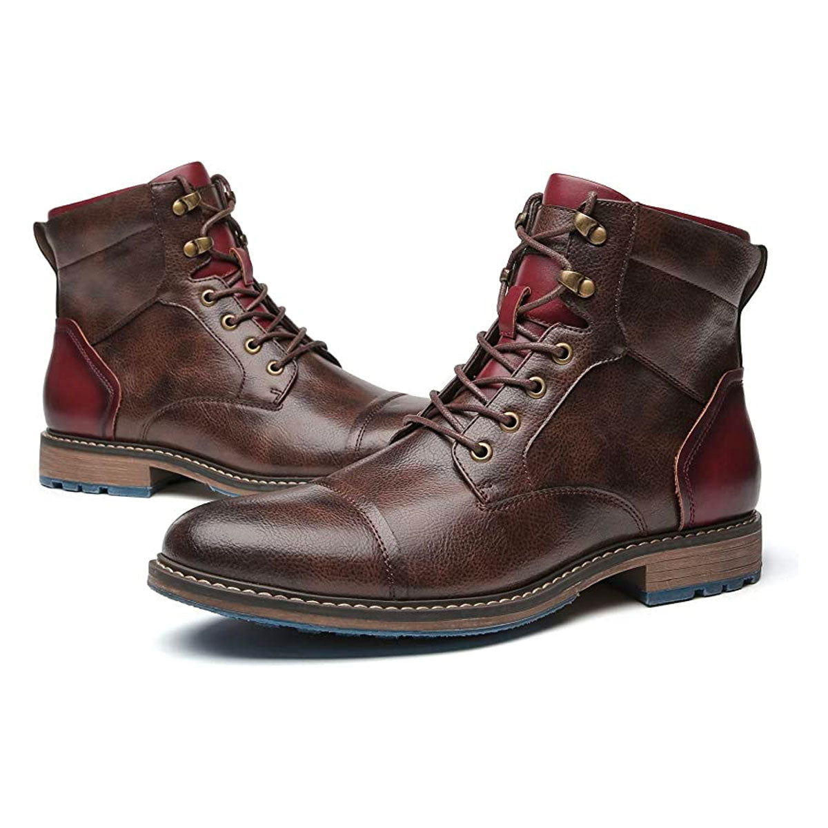 Tan Leather Mens Dress Boots - Pexav