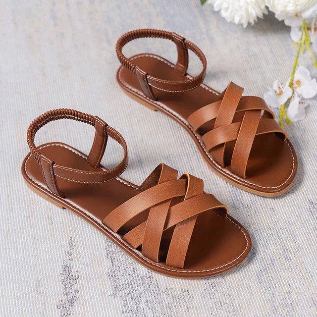 Comfortable Beige Womens Summer Flip Flops with Grip Sole - Pexav