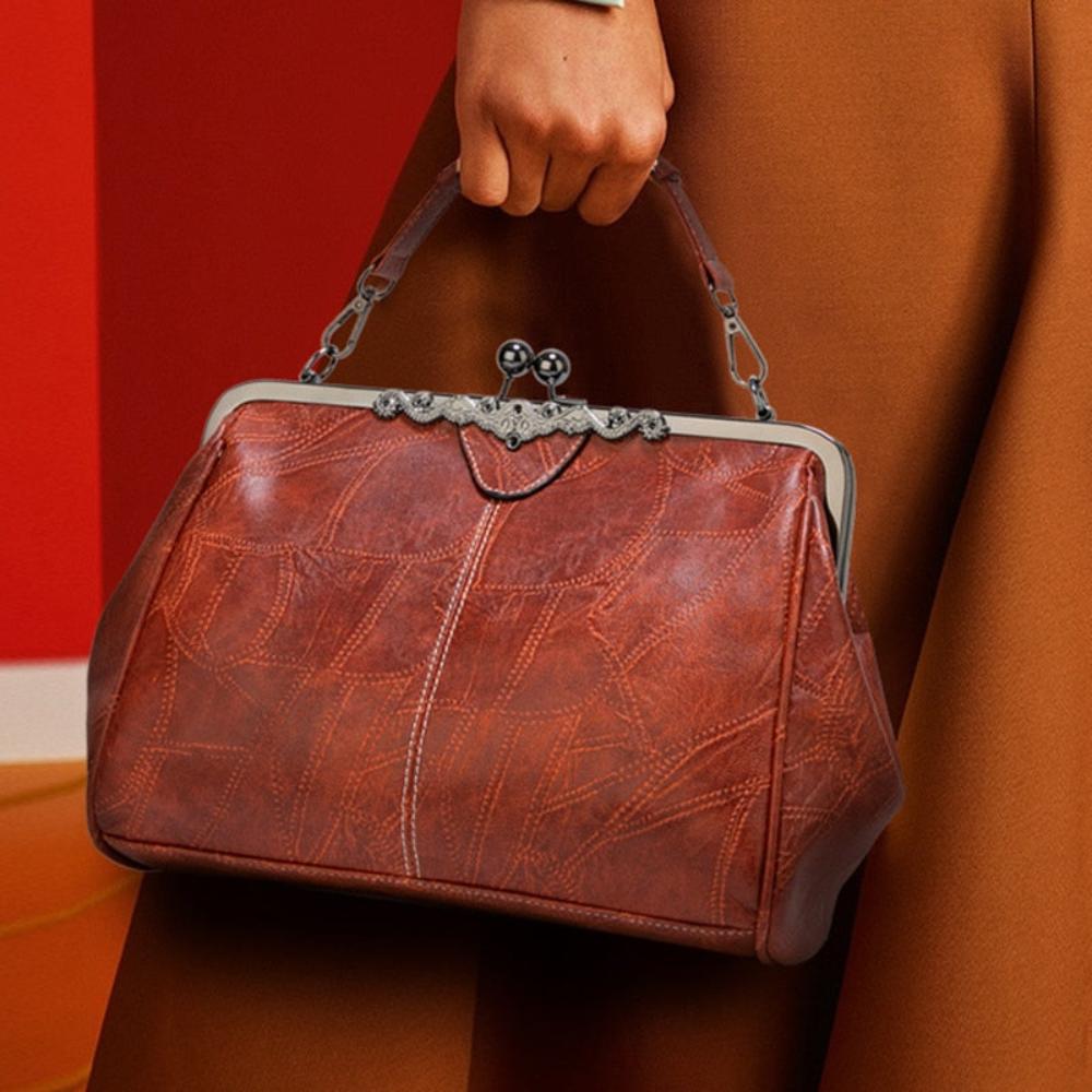 Classic Buckle Leather Handbag