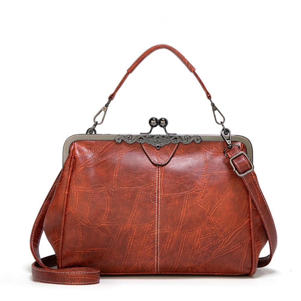 Classic Buckle Leather Handbag