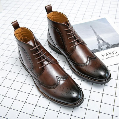 Classic Brown Leather Ankle Boots