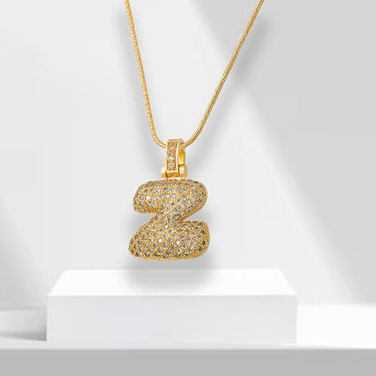 Bubble Letters Necklace with Pendant - LuxeLette-Z-Nora Luxe