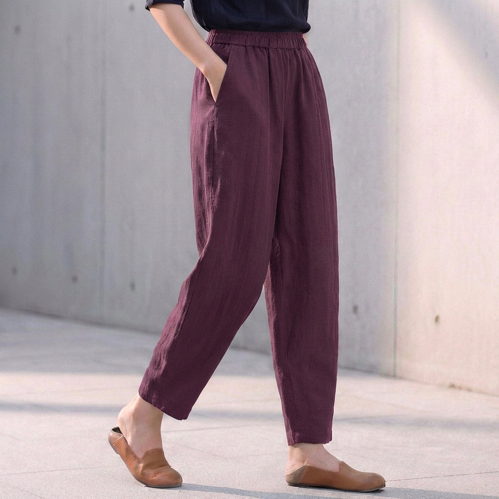 Comfortable Slim Fit Ankle Pants with Pockets