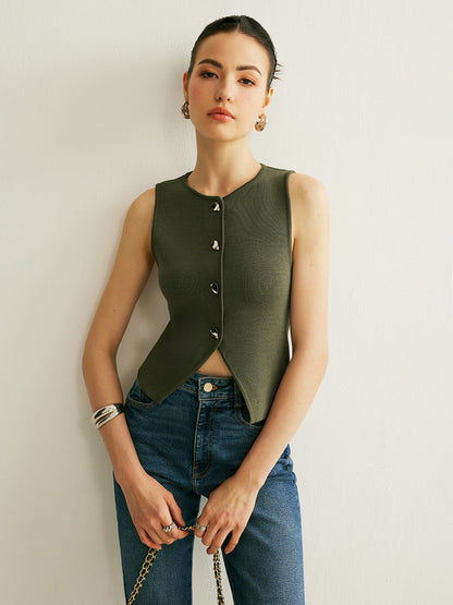 Classic Textured Knit Waistcoat