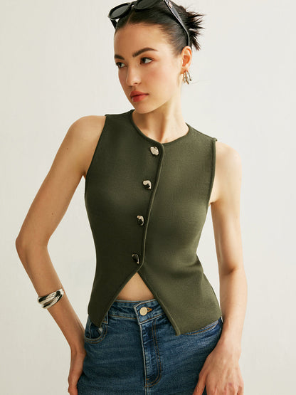 Classic Textured Knit Waistcoat