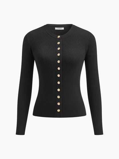 Slim Fit Crew Neck Knit Shirt