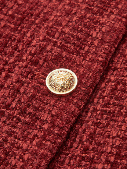 Classic Fit Tweed Jacket with Slits