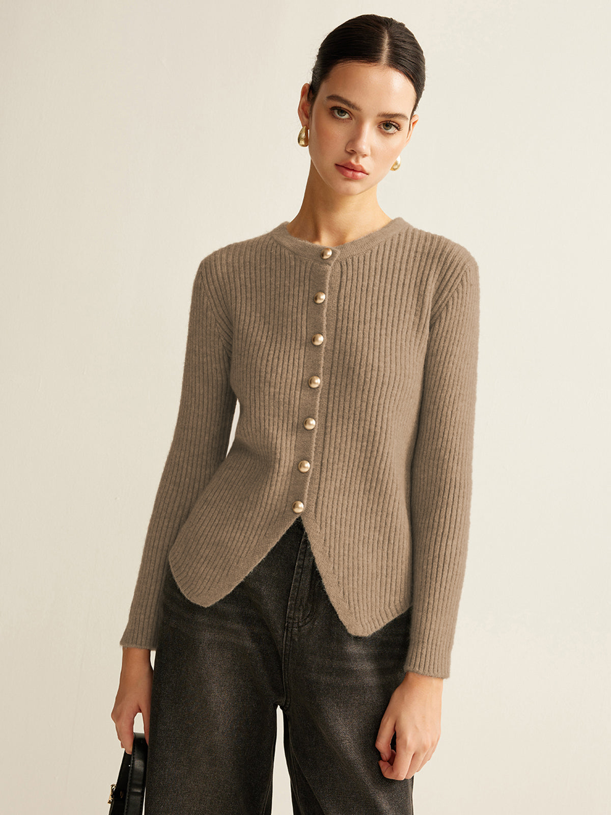 Classic Open Front Knit Cardigan