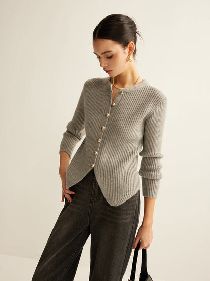 Classic Open Front Knit Cardigan