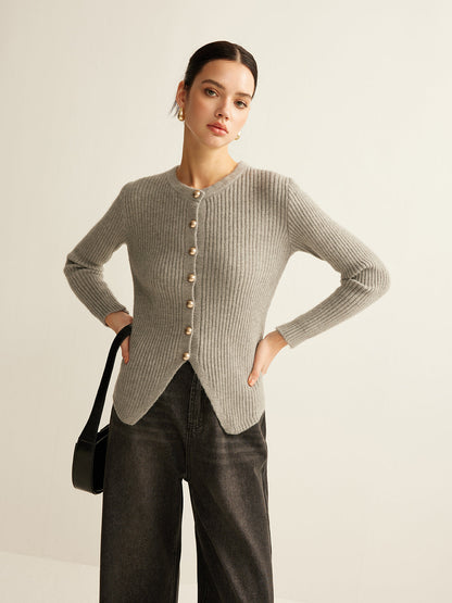 Classic Open Front Knit Cardigan