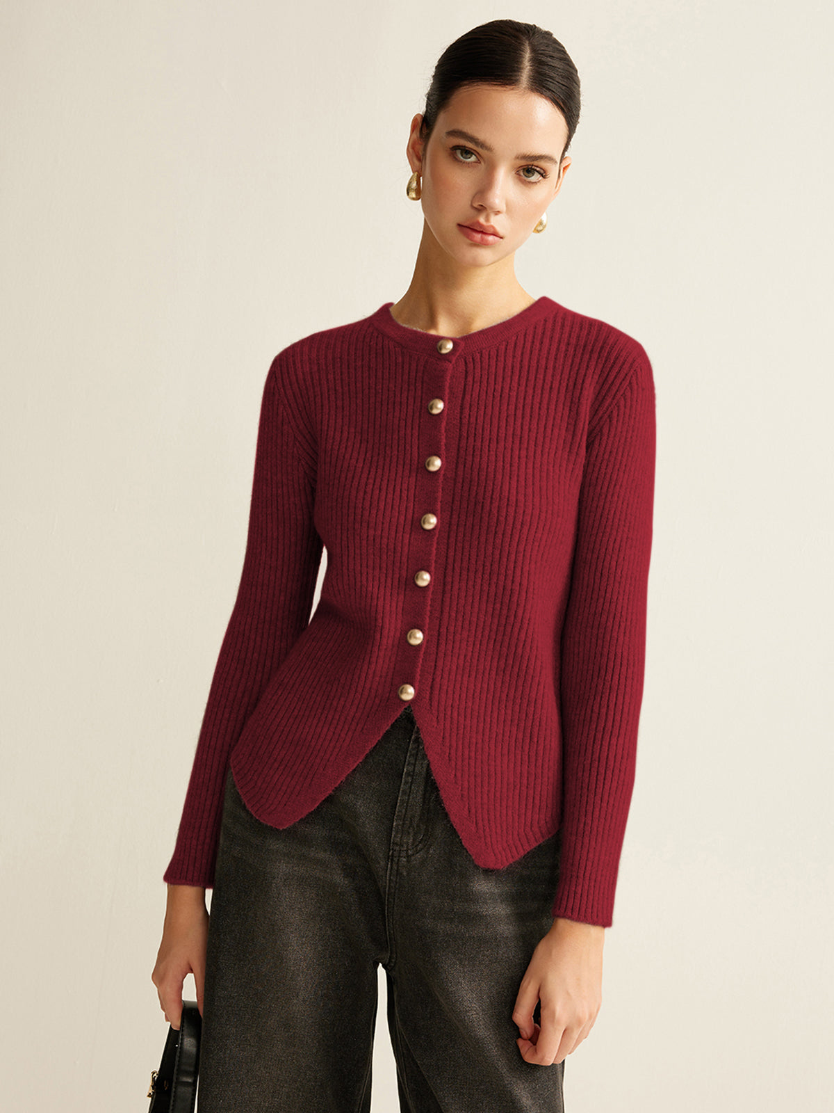 Classic Open Front Knit Cardigan