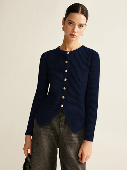 Classic Open Front Knit Cardigan