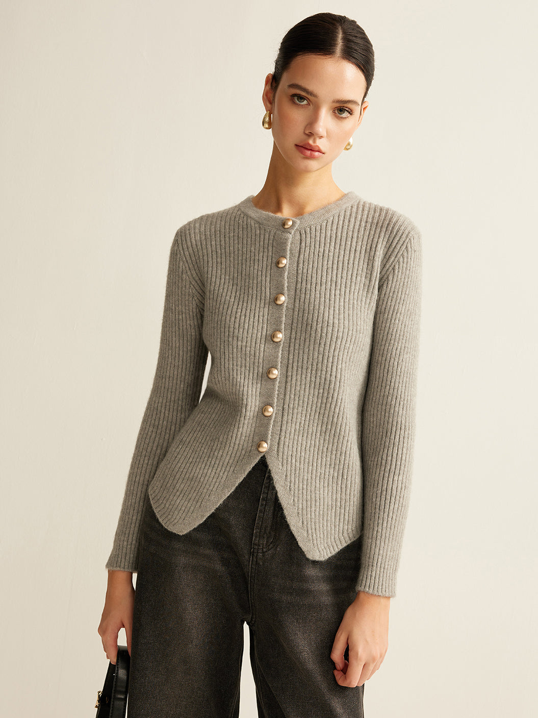 Classic Open Front Knit Cardigan - Pexav